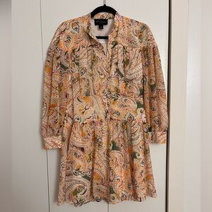 Donna Morgan Paisley Long Sleeve Dress